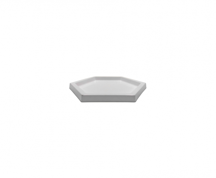 BANDEJA PLASTICA HEXAGONO (22X2CM) BLANCO