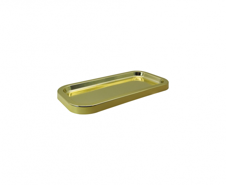 BANDEJA PLASTICA RECTANGULO (30X14X2CM) DORADO
