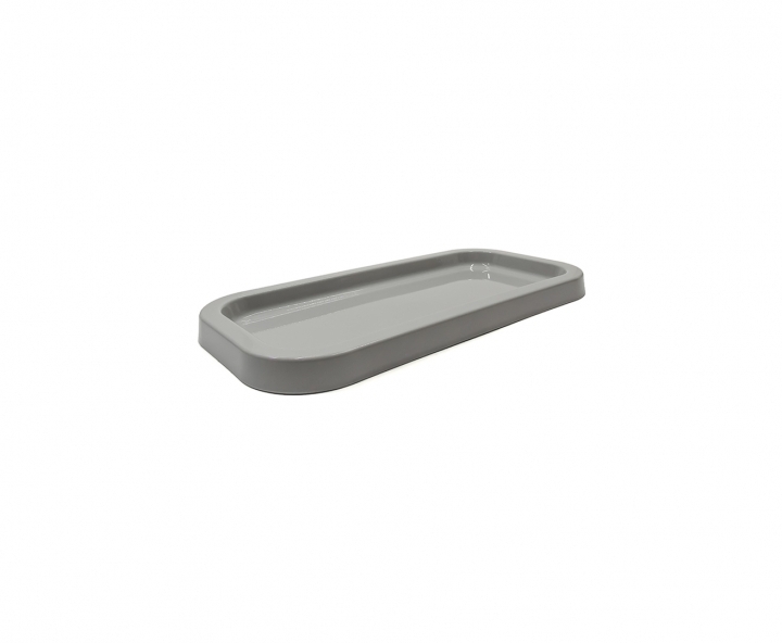 BANDEJA PLASTICA RECTANGULO (30X14X2) GRIS