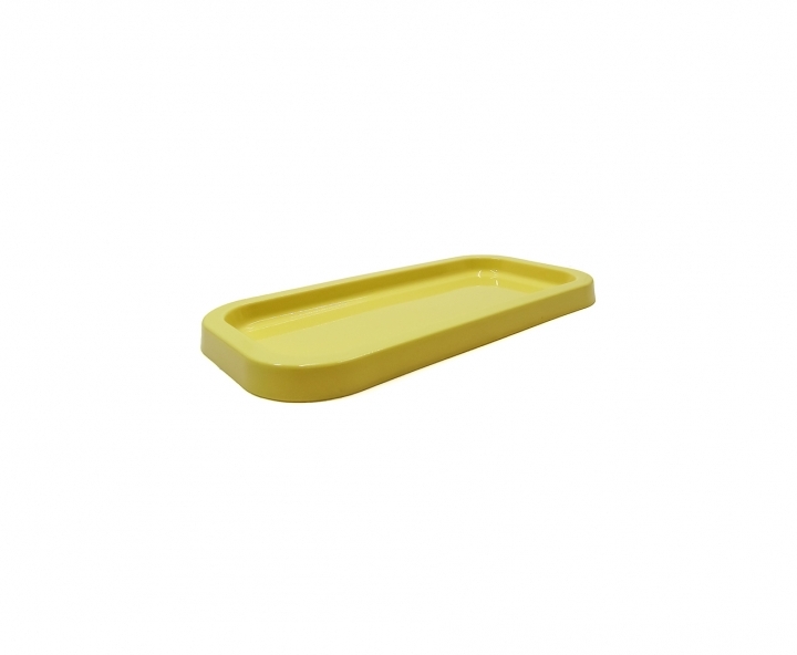 BANDEJA PLASTICA RECTANGULO (30X14X2) AMARILLO CLARO