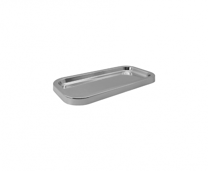 BANDEJA PLASTICA RECTANGULO (30X14X2CM) PLATEADO