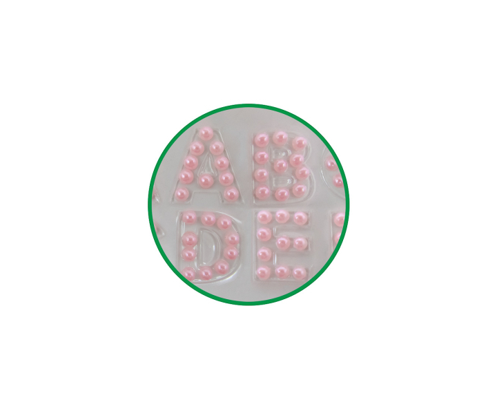 CALCOMANIA PIEDRAS ALFABETO ROSADO