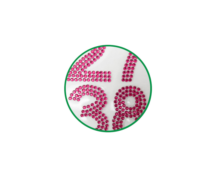 CALCOMANIA PIEDRAS NUMERO FUCSIA