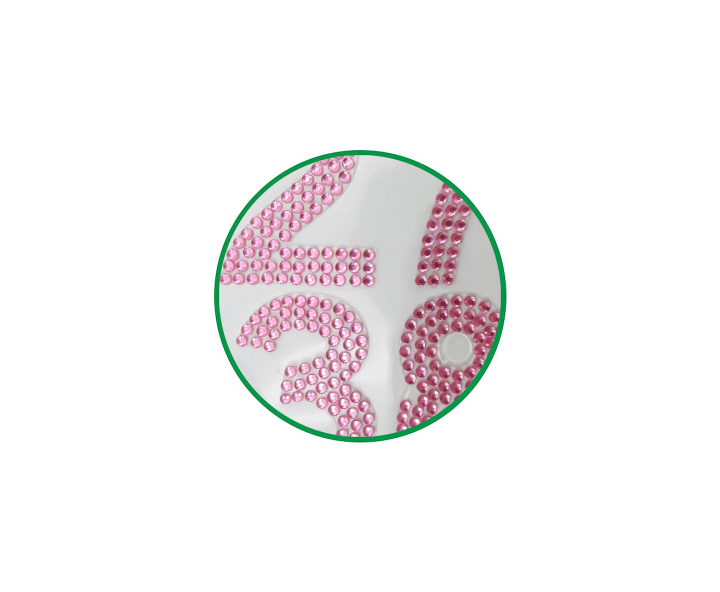 CALCOMANIA PIEDRAS NUMERO ROSADO
