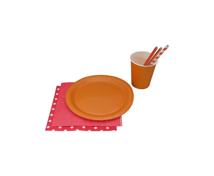 VASOS PAPEL 10P (200ML) NARANJA