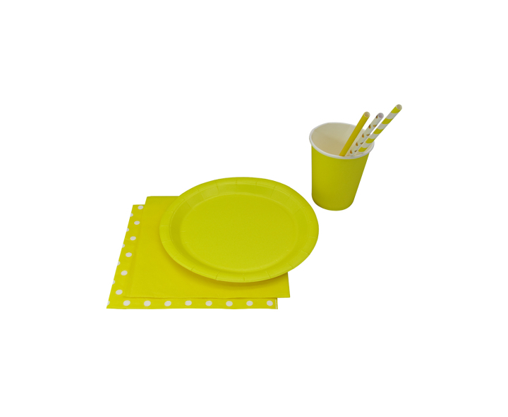 VASOS PAPEL 10P (200ML) AMARILLO