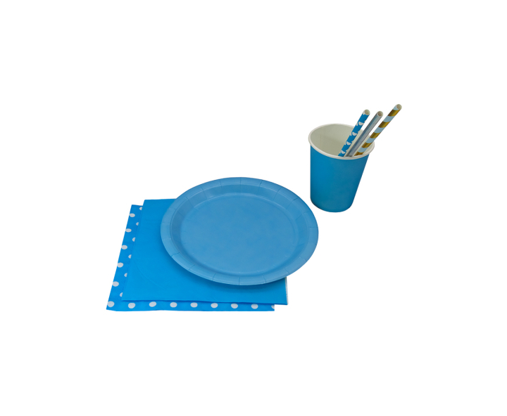 PLATOS PAPEL CIRCULAR 10P (18CM) AZUL