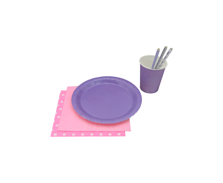 PLATOS PAPEL CIRCULAR 10P (18CM) PURPURA