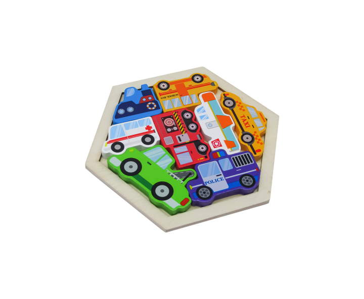 JUGUETE MADERA DIDACTICO VEHICULOS (14X1X16CM)