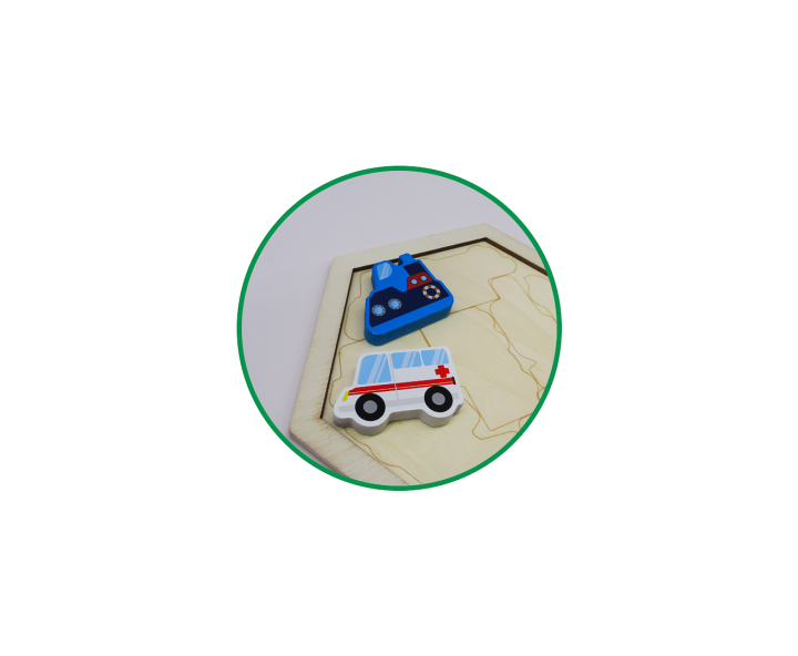 JUGUETE MADERA DIDACTICO VEHICULOS (14X1X16CM)