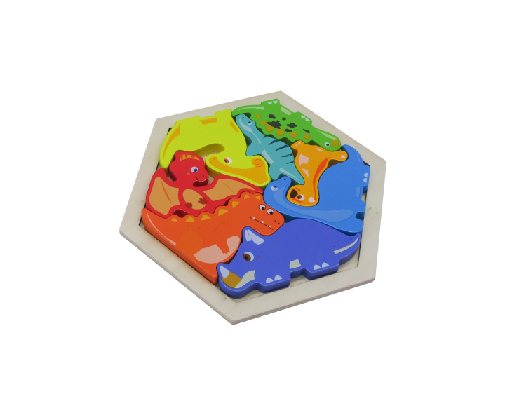JUGUETE MADERA DIDACTICO DINOSAURIO (14X1X16CM)