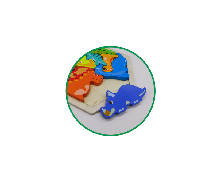 JUGUETE MADERA DIDACTICO DINOSAURIO (14X1X16CM)