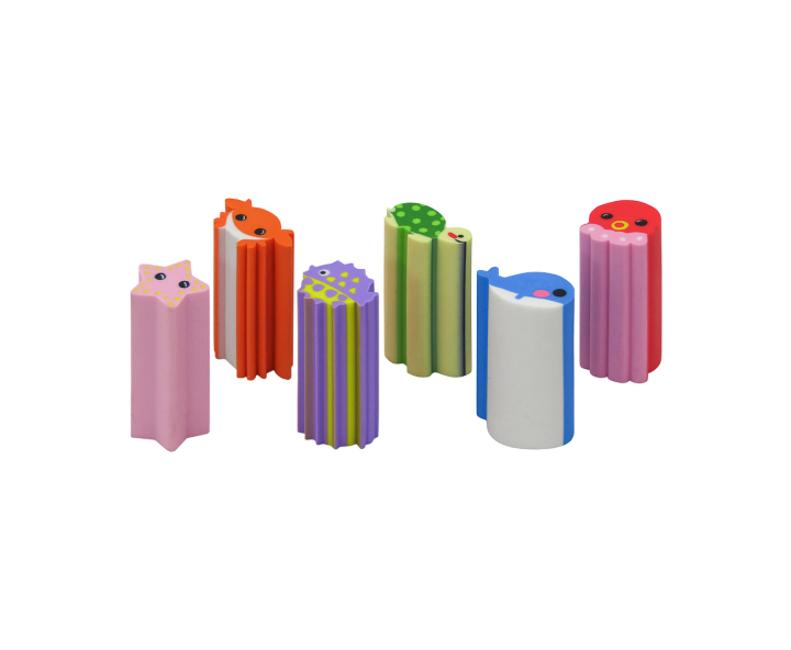 BORRADOR CORTABLE ANIMALES MARINOS 6P