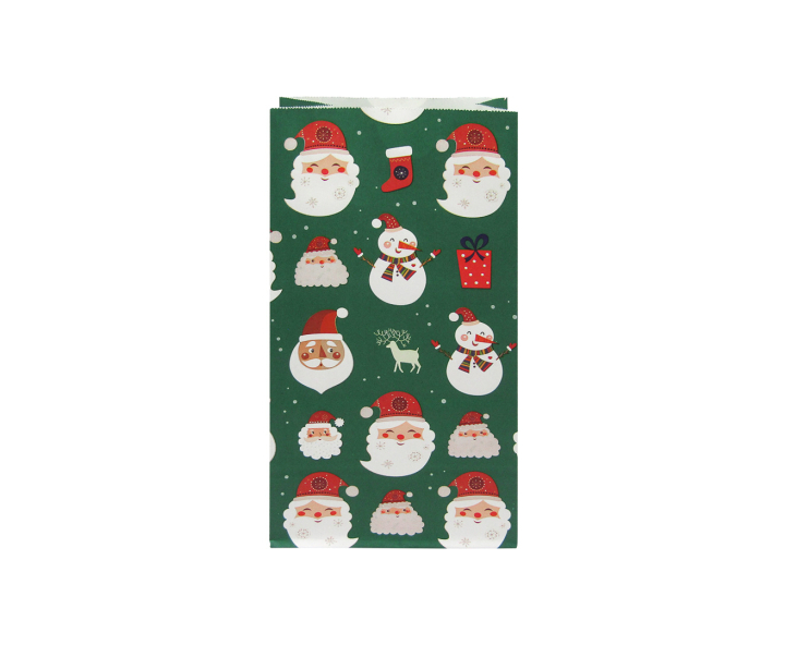 BOLSA PAPEL NAVIDEÑO 12P (13X24X8) VERDE