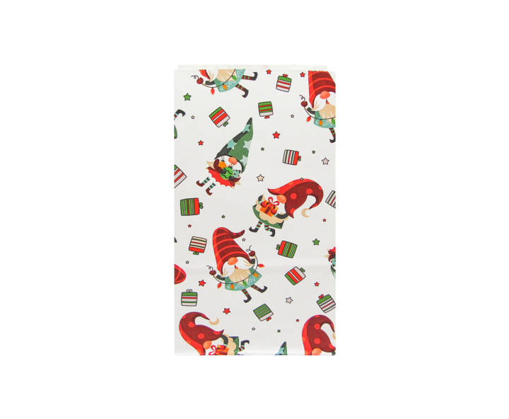 BOLSA PAPEL NAVIDEÑO 12P (13X24X8) BLANCO