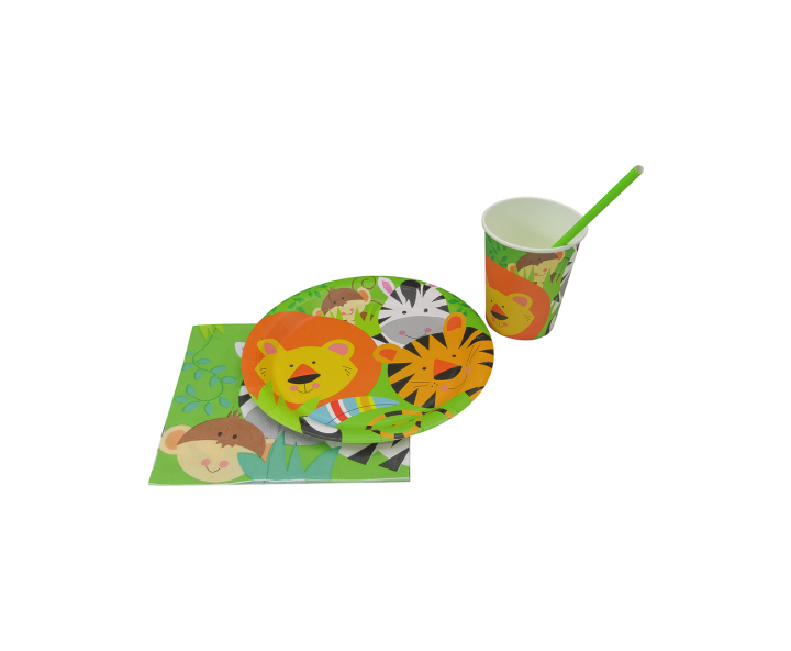 VASOS PAPEL ANIMALES 10P (200ML) VERDE