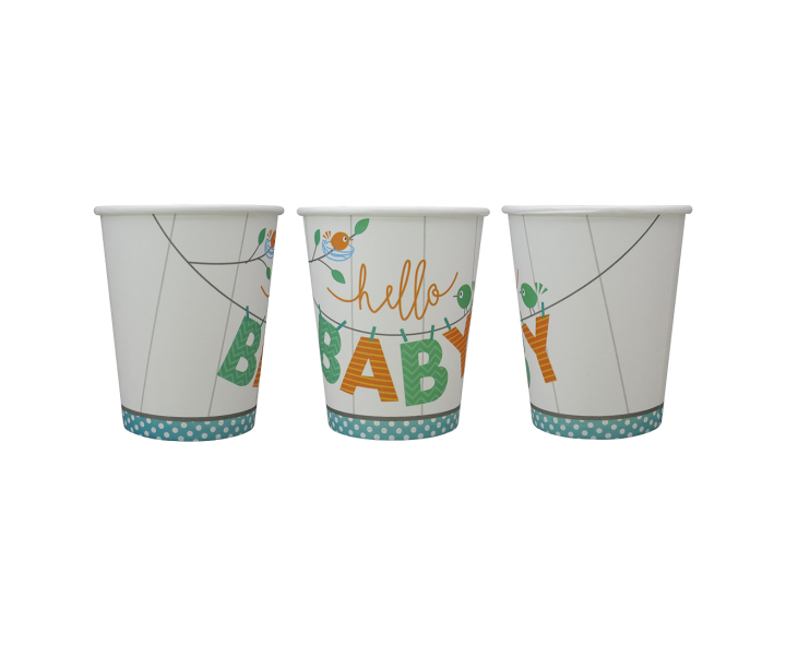 VASOS PAPEL “HELLO BABY” 10P (200ML) TIFFANY
