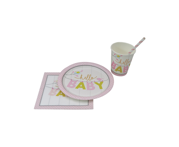 SERVILLETAS “HELLO BABY” 20P (17CM) ROSADO
