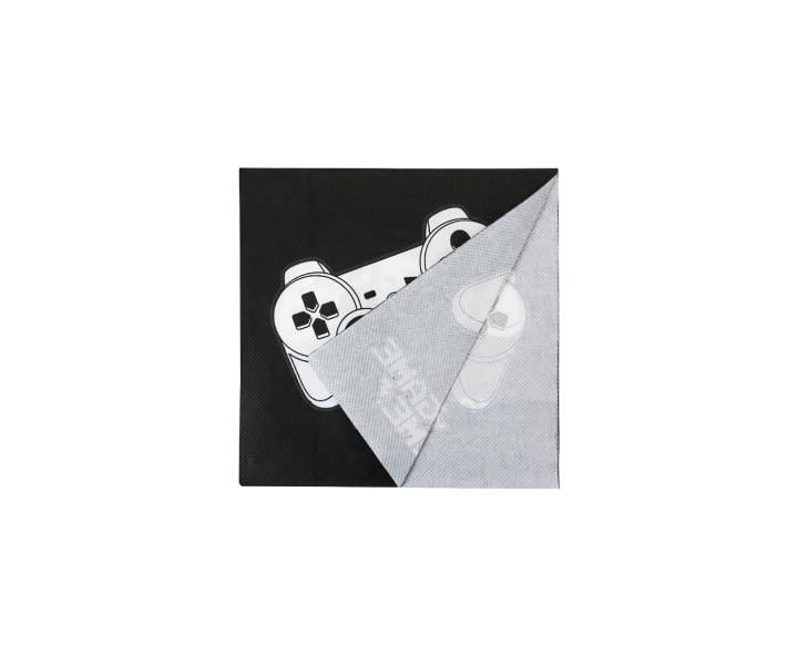 SERVILLETAS “IT’S GAME TIME!” 20P (17CM) NEGRO