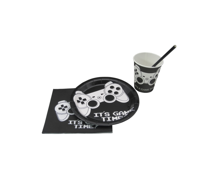 SERVILLETAS “IT’S GAME TIME!” 20P (17CM) NEGRO