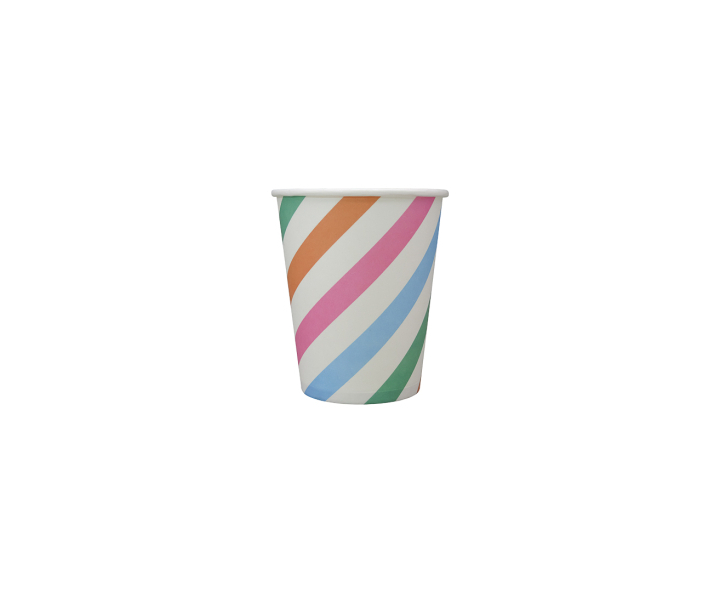 VASOS PAPEL ARCOIRIS 10P (200ML) COLOR