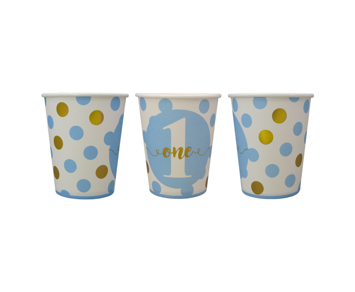 VASOS PAPEL “ONE” 10P (200ML) CELESTE
