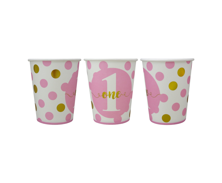 VASOS PAPEL “ONE” 10P (200ML) ROSADO
