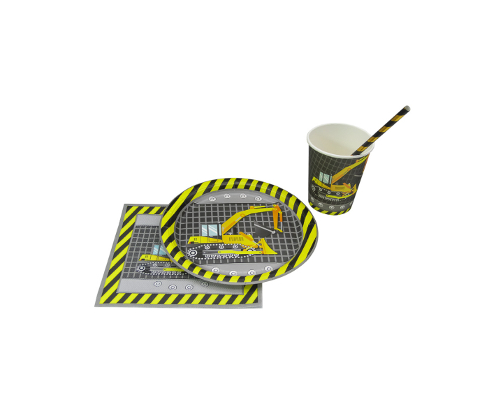 SERVILLETAS TRACTOR 20P (17CM) AMARILLO/GRIS