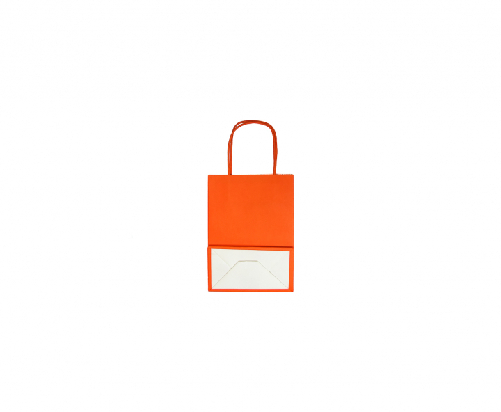 BOLSA DE PAPEL (21X15X8) NARANJA