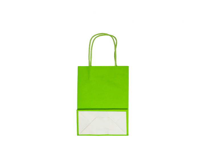 BOLSA DE PAPEL (27X21X11) VERDE LIMON