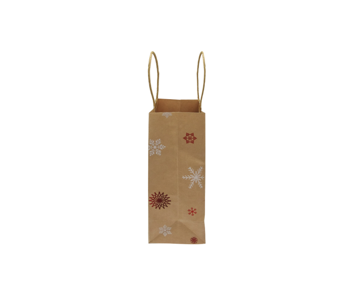 BOLSA DE PAPEL NAVIDEÑO 10P (27X21X11) NATURAL