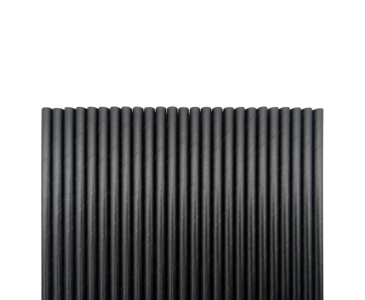 PAJITA PAPEL 25P (19.5CM) NEGRO