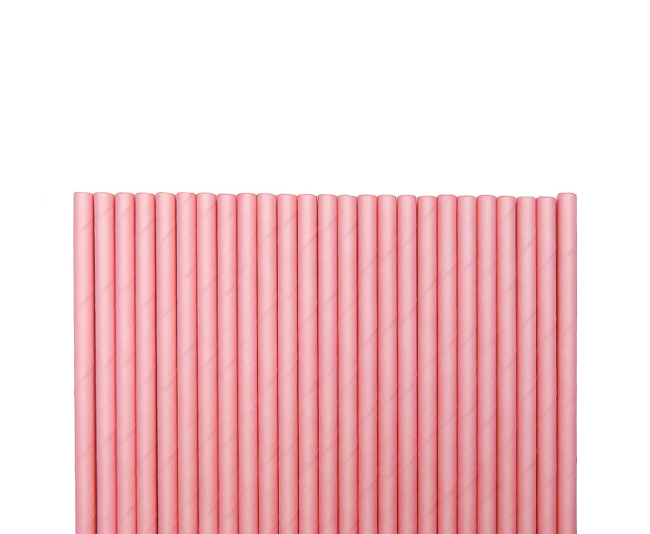 PAJITA PAPEL 25P (19.5CM) ROSADO