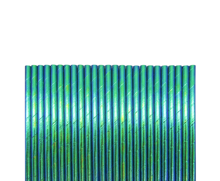 PAJITA PAPEL 25P (19.5CM) BRILLOSO VERDE