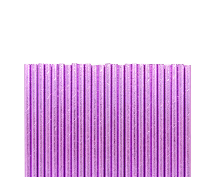PAJITA PAPEL 25P (19.5CM) BRILLOSO PURPURA