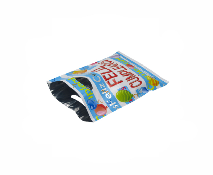 BOLSA METALIZADO “FELIZ CUMPLEAÑOS” 10P (17X25) CELESTE