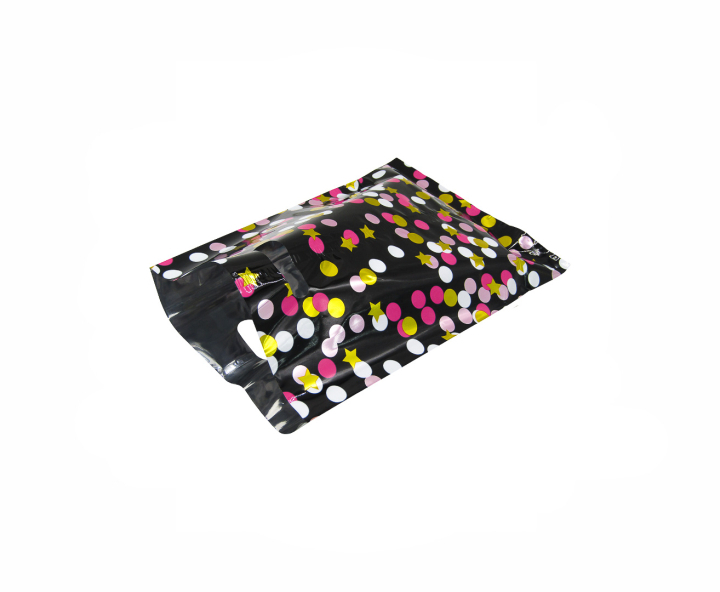 BOLSA METALIZADO EST/MOT 10P (17X25) NEGRO/ROSADO