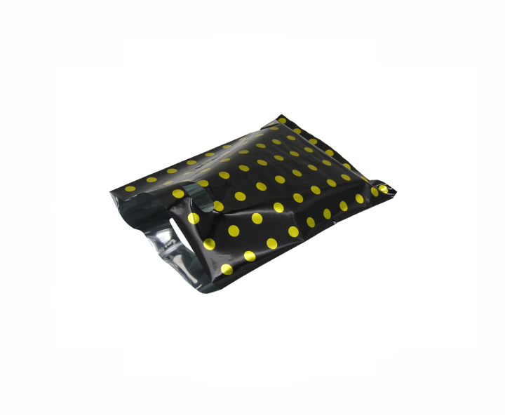 BOLSA METALIZADO MOTAS 10P (17X25) NEGRO/DORADO