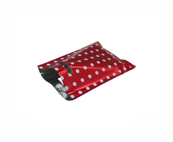 BOLSA METALIZADO MOTAS 10P (17X25) ROJO/BLANCO