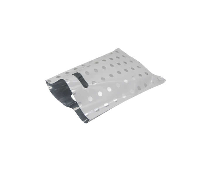 BOLSA METALIZADO MOTAS 10P (17X25) BLANCO/PLATEADO