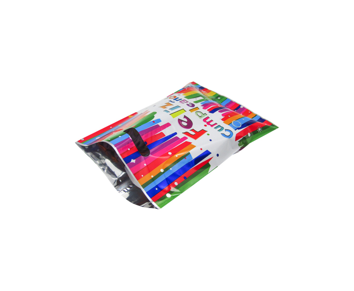 BOLSA METALIZADO “FELIZ CUMPLEAÑOS” 10P (17X25) ARCO IRIS