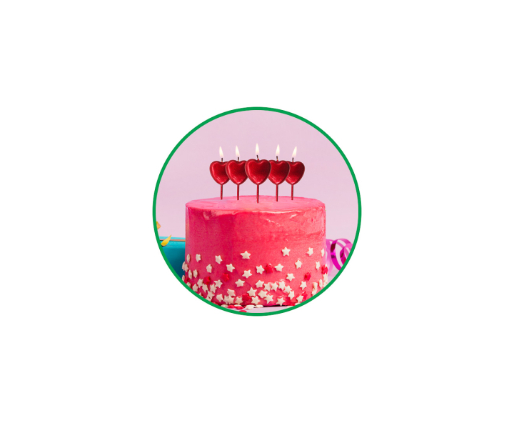 VELAS DECORATIVAS CORAZONES 5P (3X8CM) ROJO