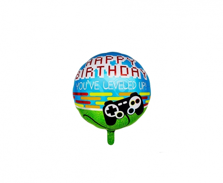 GLOBO CONSOLA “HAPPY BIRTHDAY YOUVE LEVELED UP!” (45CM)