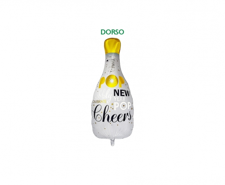 GLOBO ESPUMANTE “FELIZ AÑO NUEVO” (45CM) BLANCO